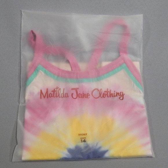 Matilda Jane Tank Top Girl's Size 14 Dream Chasers Let’s Tie Dye Colorful Summer - Picture 3 of 6